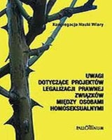 Uwagi dotyczące projektów legalizacji prawnej związków między osobami homoseksualnymi