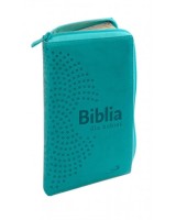 Biblia dla kobiet - suwak, paginator, złocone brzegi kartek, turkusowa