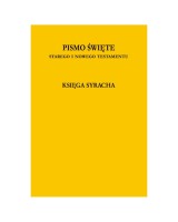Księga Syracha. Seria: Biblia Lubelska
