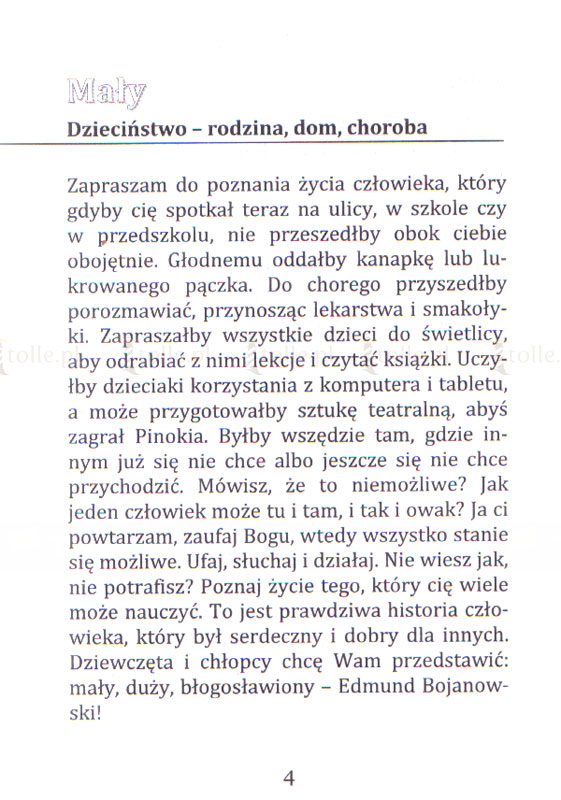 Mały, duży, błogosławiony – Edmund Bojanowski - Klub Książki Tolle.pl