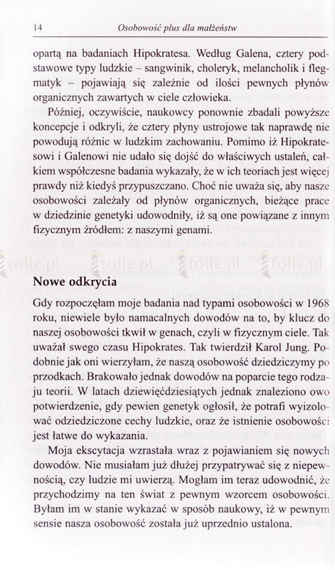 Osobowość plus dla małżeństw. Jak zrozumieć siebie i osobę, którą kochasz - Klub Książki Tolle.pl