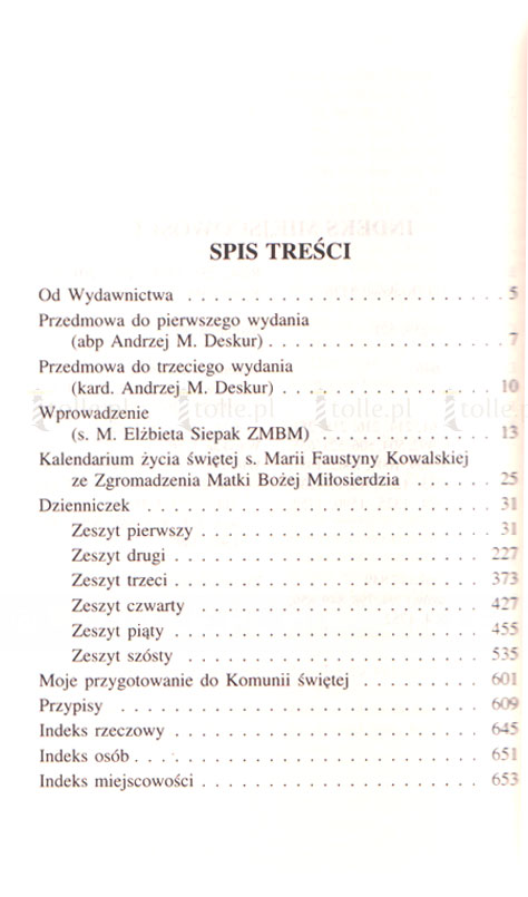 Dzienniczek. Miłosierdzie Boże w duszy mojej - Klub Książki Tolle.pl