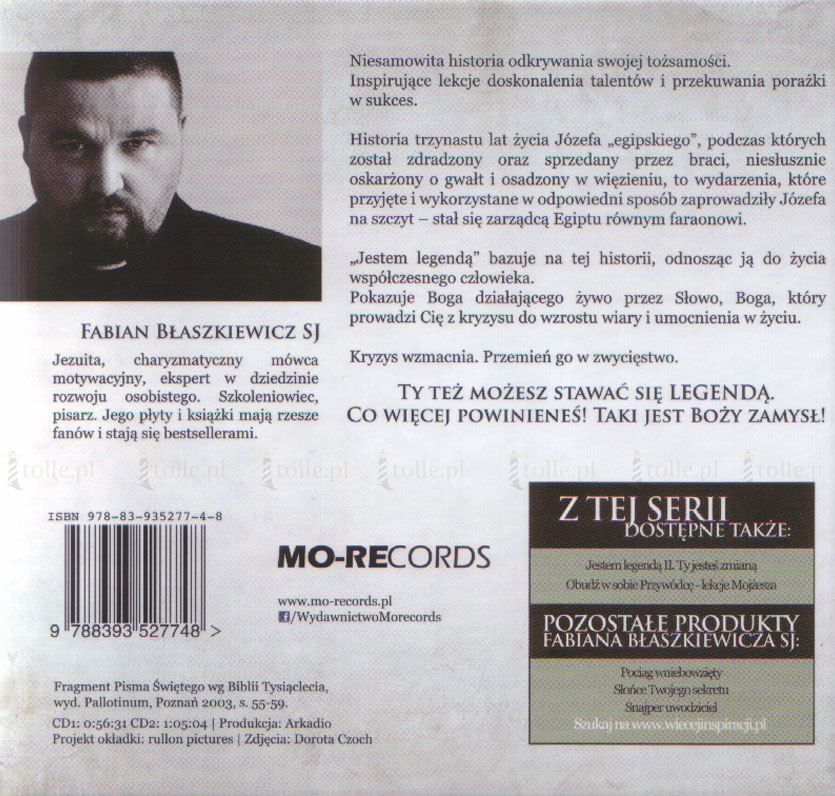 Jestem legendą 1 (książka + 2 CD) - Klub Książki Tolle.pl