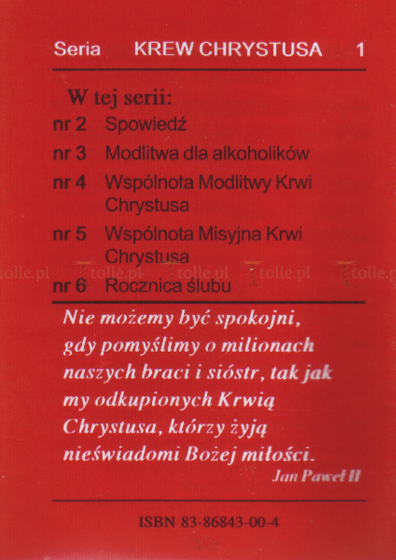 Krew Chrystusa jest mocniejsza - Klub Książki Tolle.pl