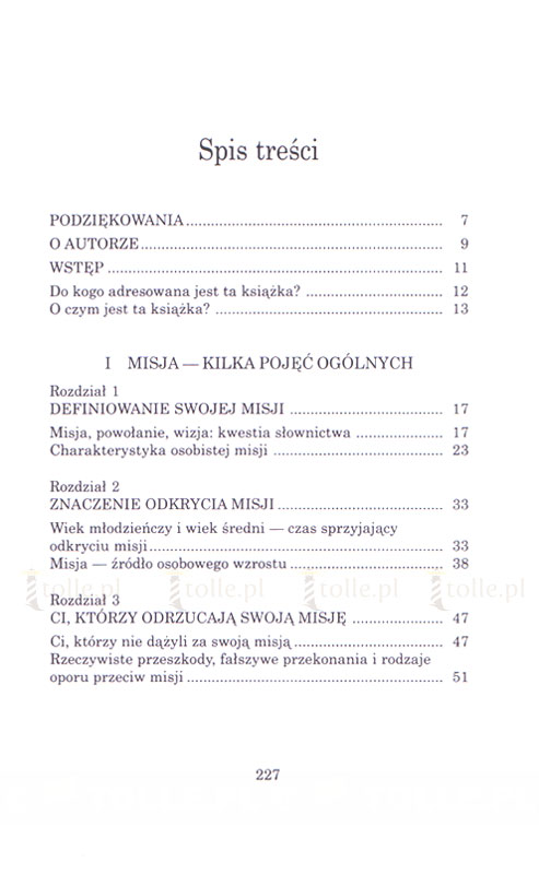 Twoja misja. Jak odkryć swój życiowy cel? Seria: Psychologia i wiara - Klub Książki Tolle.pl