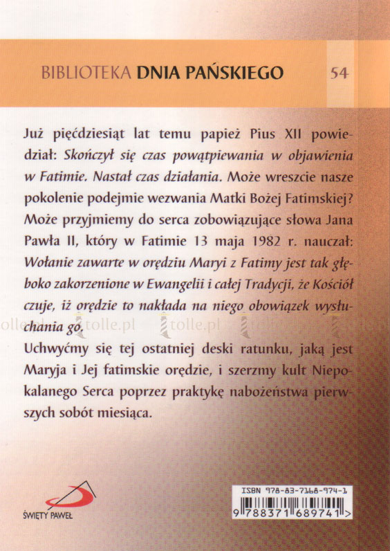 Nabożeństwo Pięciu Pierwszych Sobót Miesiąca - Klub Książki Tolle.pl
