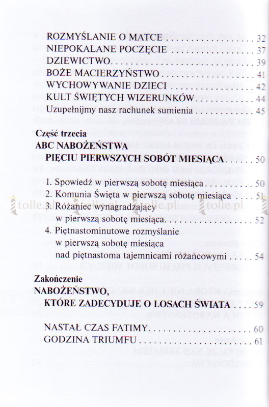 Nabożeństwo Pięciu Pierwszych Sobót Miesiąca - Klub Książki Tolle.pl