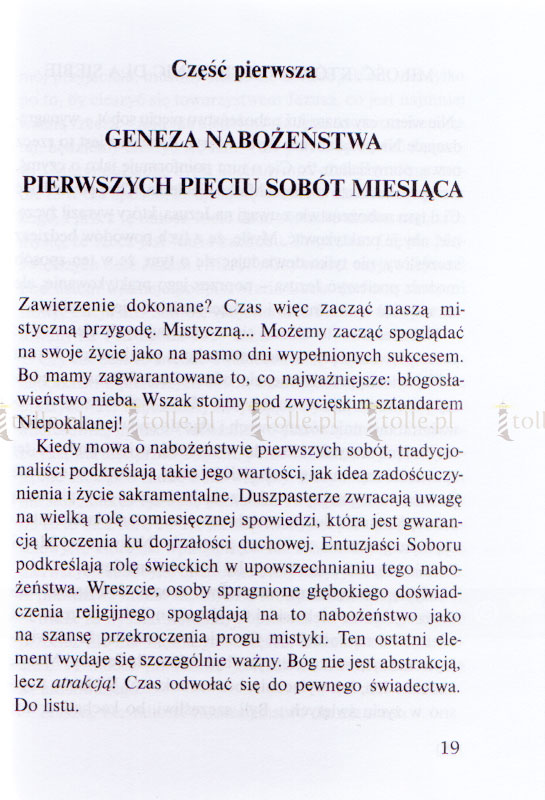 Nabożeństwo Pięciu Pierwszych Sobót Miesiąca - Klub Książki Tolle.pl