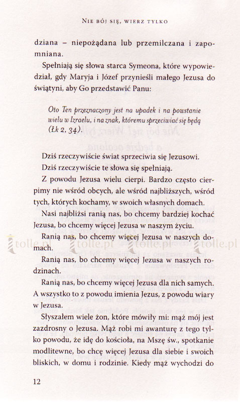 Nie bój się, wierz tylko! - Klub Książki Tolle.pl