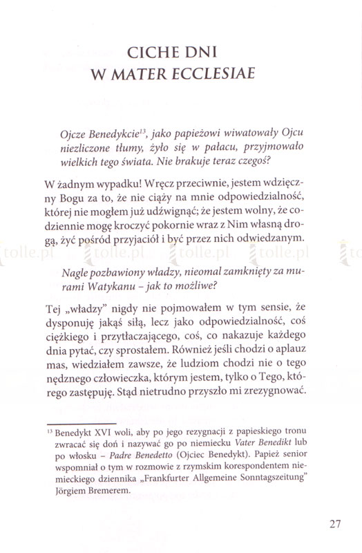 Benedykt XVI. Ostatnie rozmowy - Klub Książki Tolle.pl