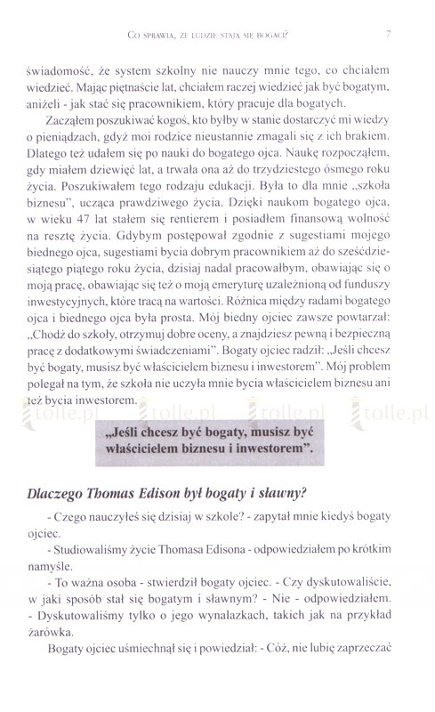 Szkoła biznesu. Seria: Bogaty ojciec - Klub Książki Tolle.pl