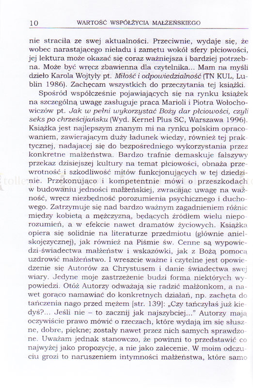 Wartość współżycia małżeńskiego - Klub Książki Tolle.pl
